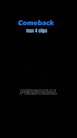 Personal comeback 