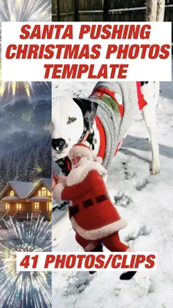 SANTA PUSHING PHOTO