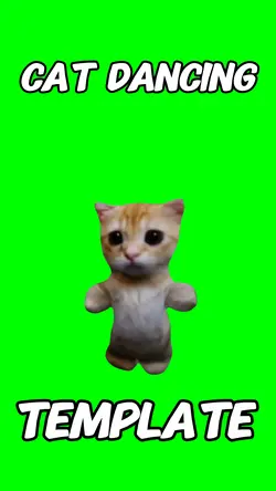 Cat dancing green