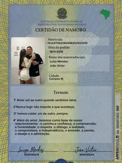 Certidão de namoro 