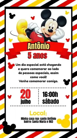 convite de aniversár