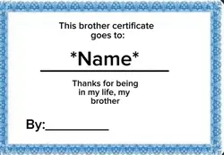 Brother Certificate 