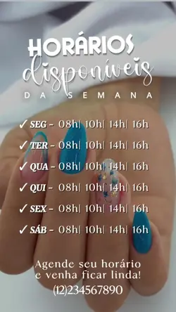 HORÁRIOS DISPONÍVEIS