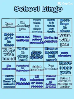 School bingo!