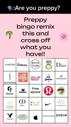 Preppy bingo