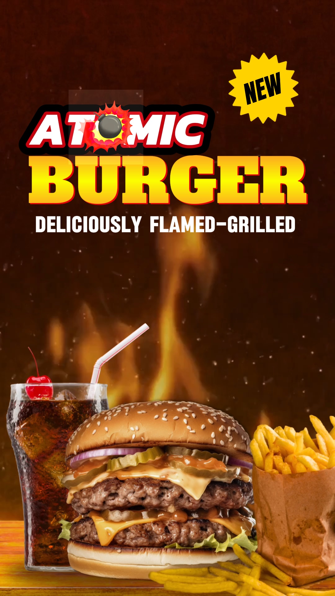 Plantilla de anuncio de hamburguesa