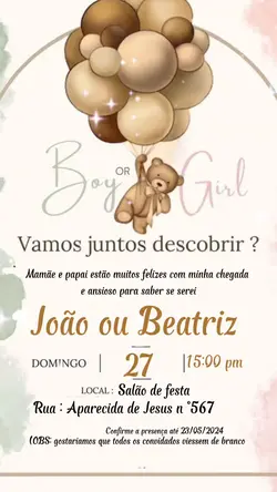 Chá revelação convit