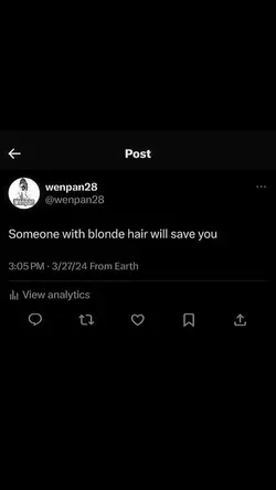 Blonde hair.
