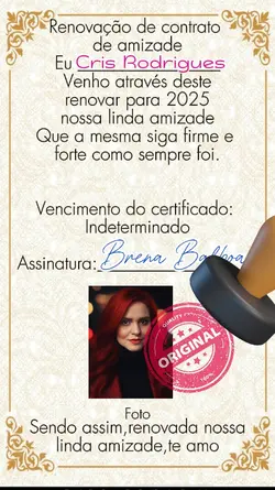 renovação de amizade