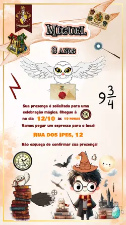 Convite Harry Potter