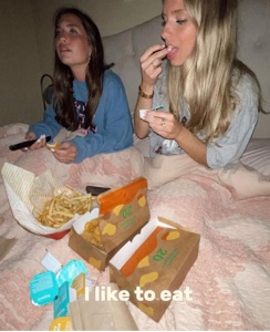 I like to eat. 
