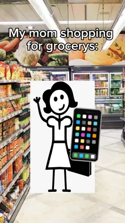 Mom grocery shopping