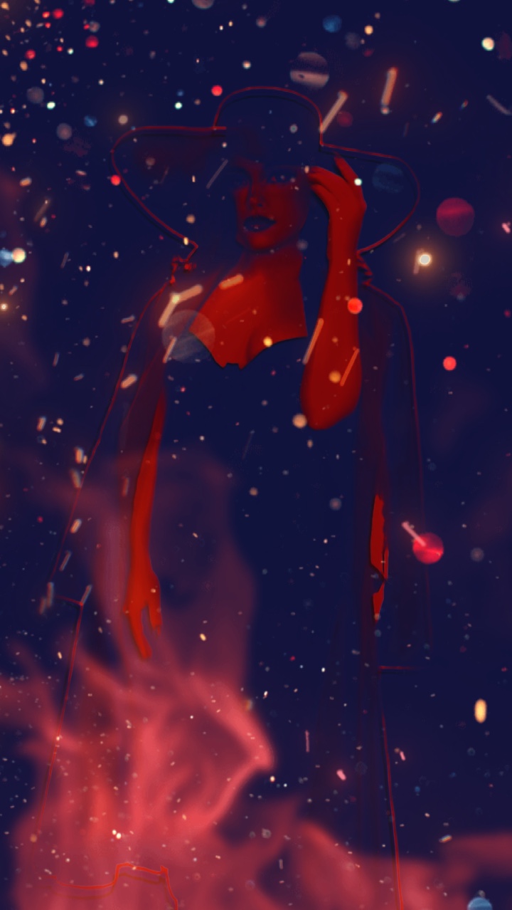 Red sparkles effects
