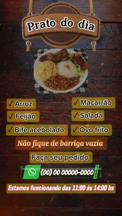 cardápio do dia