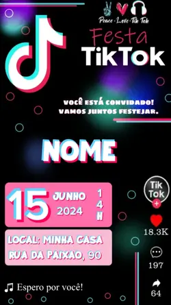 Convite Tik Tok 