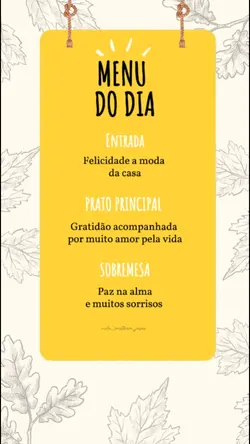 Menu do Dia.