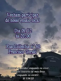 Convite culto ccb