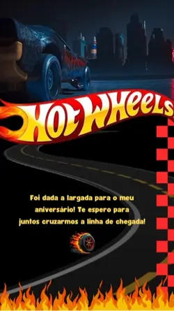 Convite Hotwheels