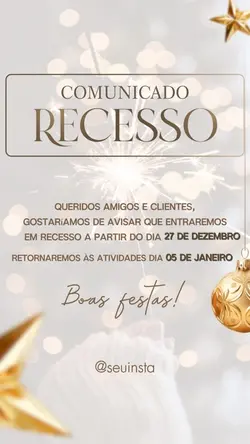 Comunicado Recesso🎯