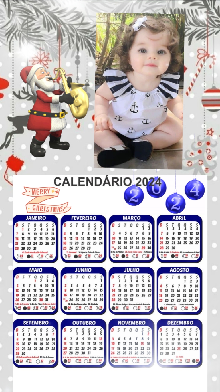 calendário com fotos