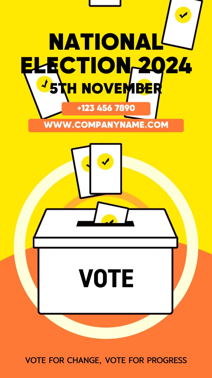 Vote Promoción Estilo Minimalista Plantilla de Negocios Color Amarillo