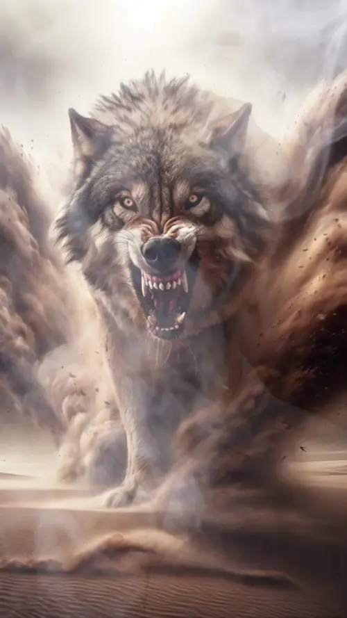 Lobo rosnando
