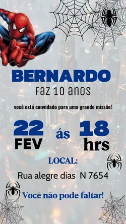Convite homem aranha