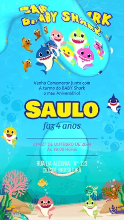 BABY SHARK CONVITE