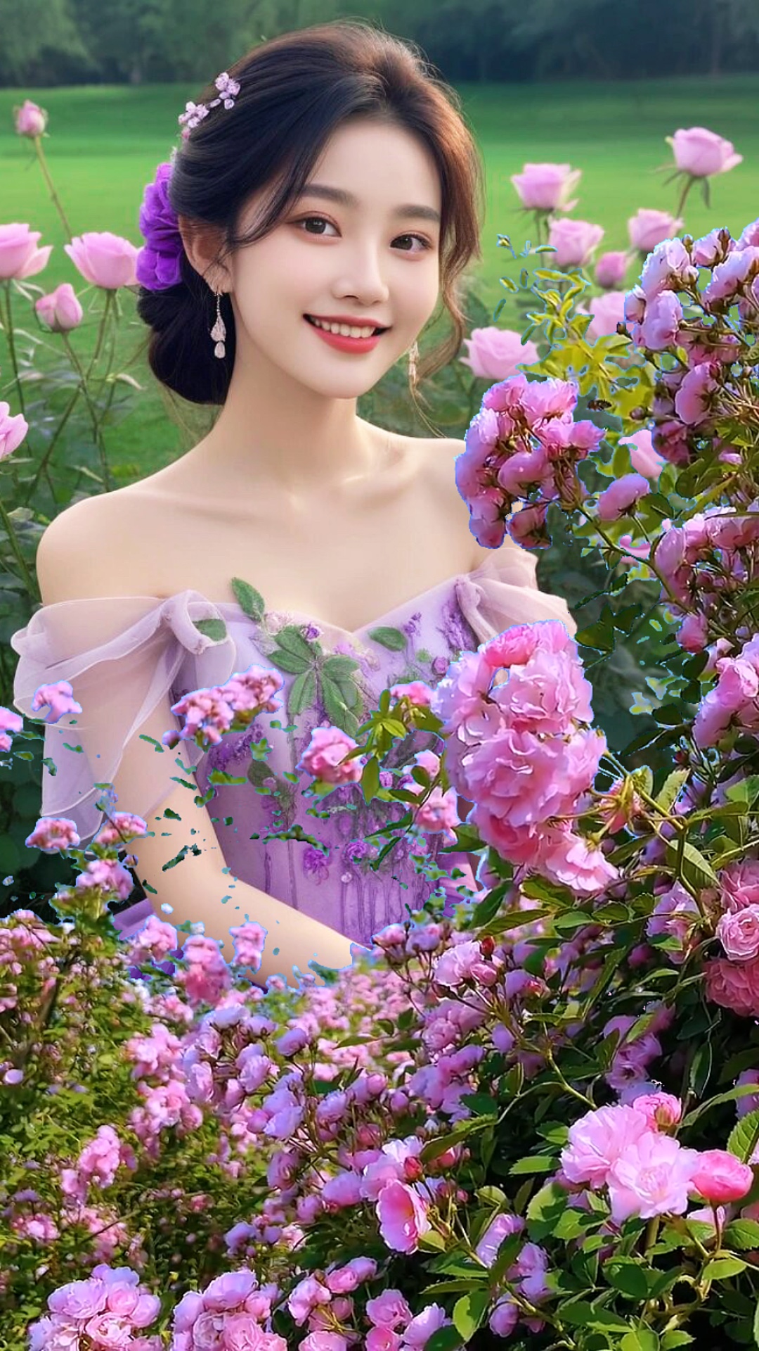 En medio de las flores