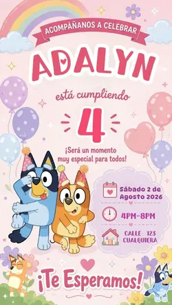 Invitación de Bluey 